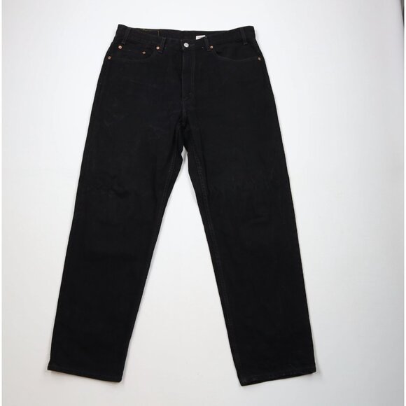 Vintage 90 Levis 550 Mens 36x32 Distressed Relaxed Fit Tapered Leg Jeans Black